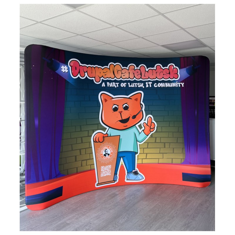 Pop-up стенд Stretch изогнутый 305х230 см